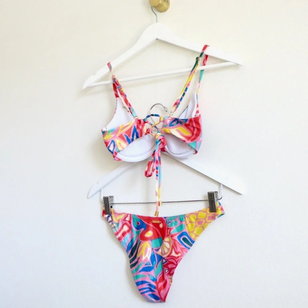 NEW! Kenny Flowers THE COLOMBIA Underwire Bikini Top and Bikini Bottom Set M